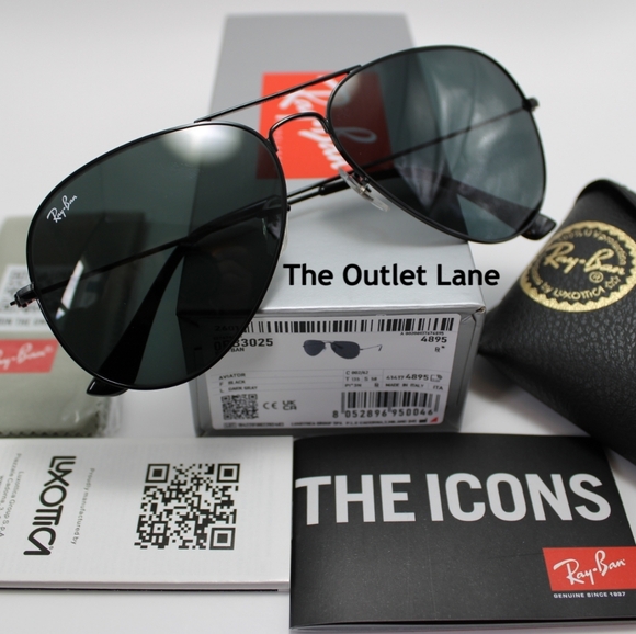 Model Display Ray-Ban Aviator Black Classic RB3025 - Picture 4 of 16